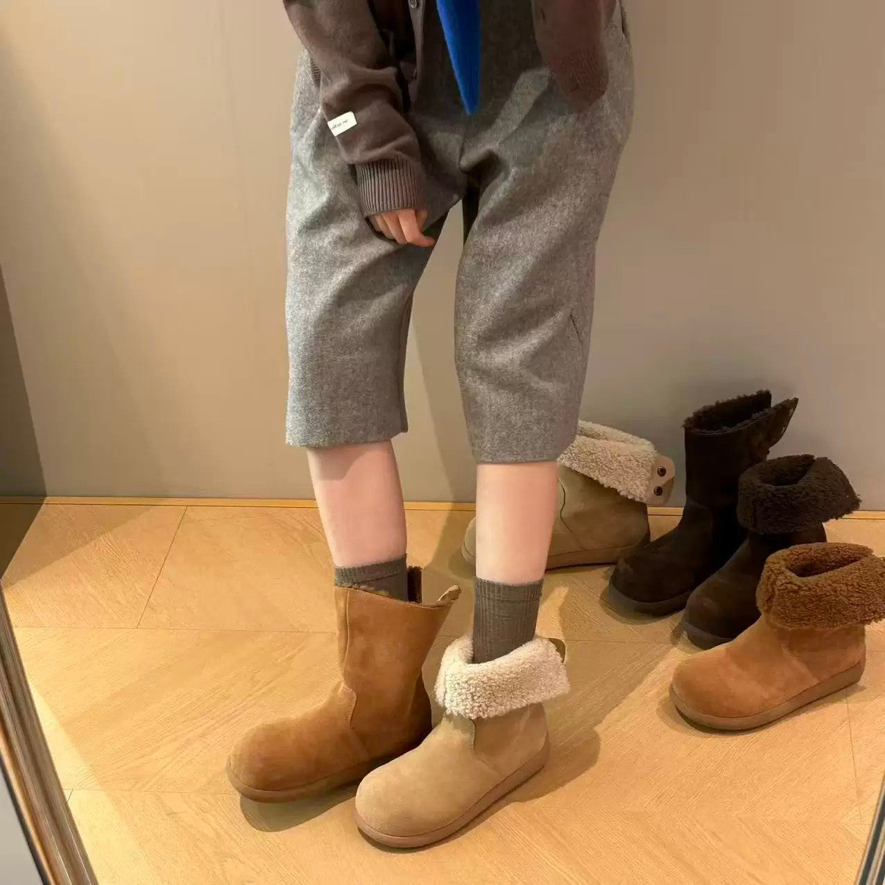 Damen Winterboots Weich Gefüttert Warme Stiefel