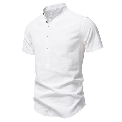 Herren Henley-Shirt Kurzarm Modern mit Knöpfen