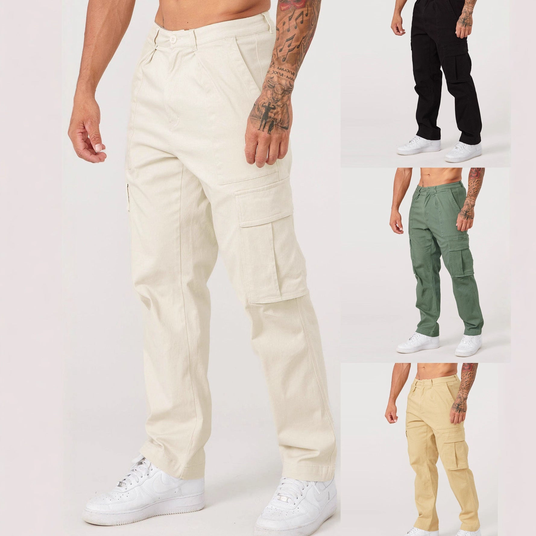Herren Cargo-Hose Praktisch Vieltaschen Bequem - BerlinGlamour