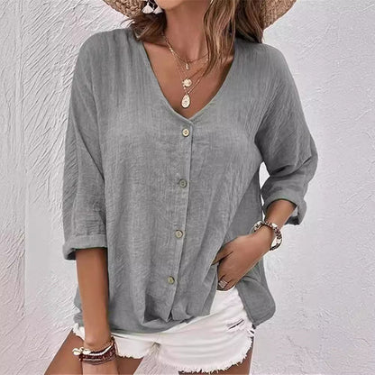 Damen Bluse Leicht Blumenmuster Sommer