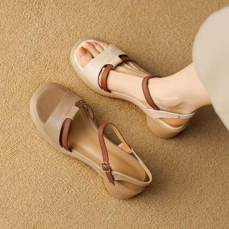Damen Sandalen Bequem Blockabsatz Verstellbar Sommer - BerlinGlamour