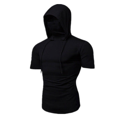 Herren Sport T-Shirt mit Mundschutz Bequem atmungsaktiv
