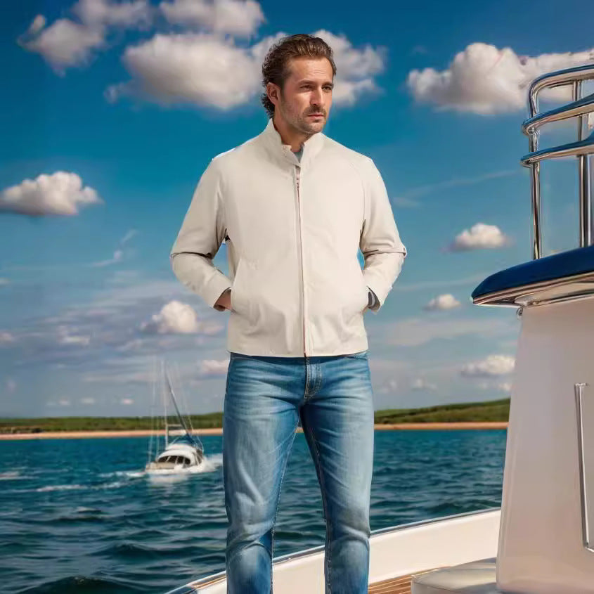 Herren Freizeitjacke Leicht Modern Stehkragen