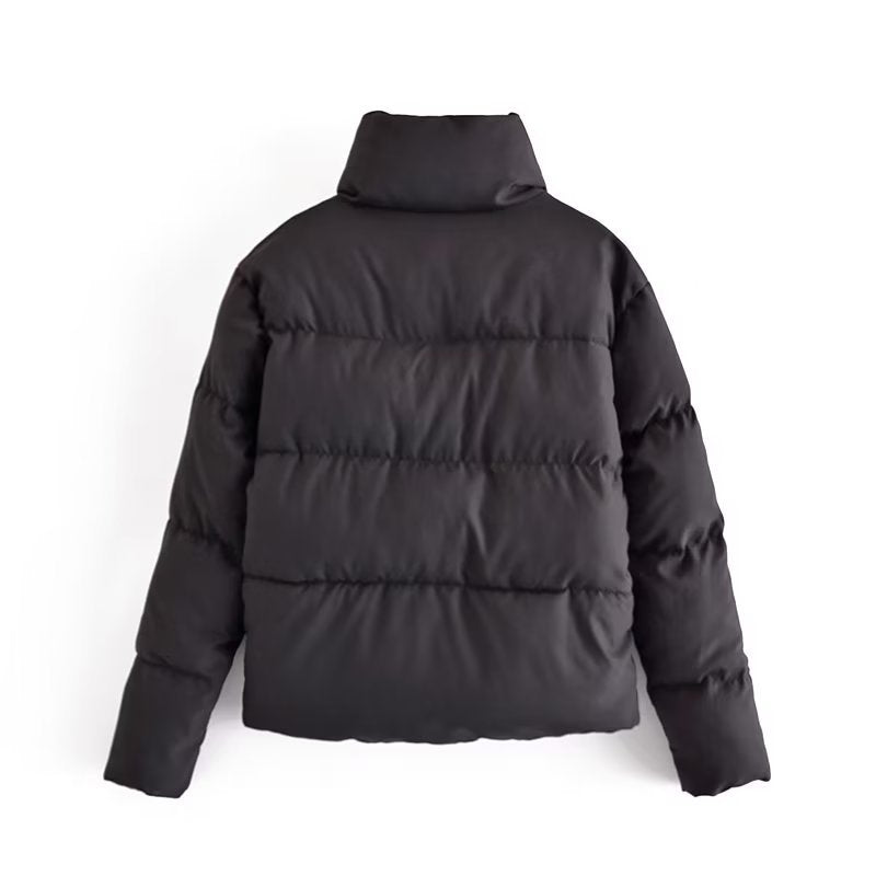 Damen Winterjacke Steppjacke Hochkragen Mit Taschen
