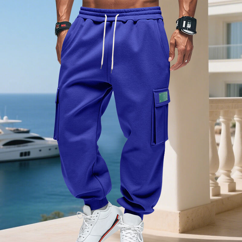 Herren Jogginghose Cargo Bequem mit Kordelzug und Taschen