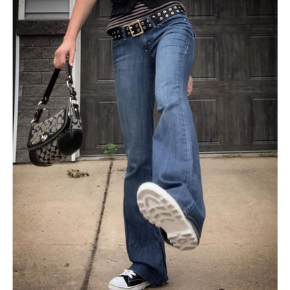 Damen High-Waist Jeans Stretch Elastisch Flare - BerlinGlamour