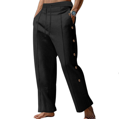 Herren Sommerhose Elegant Mit Knöpfen Slim Fit