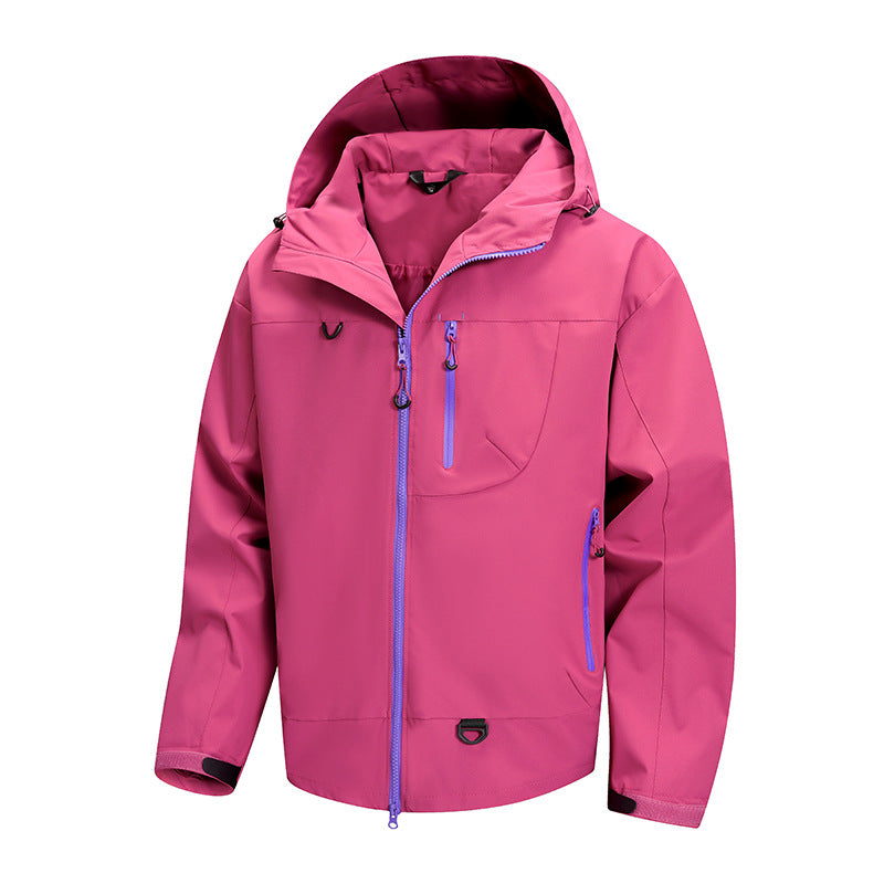 Herren Outdoor-Jacke Wasserdicht Verstellbares Kapuzen-System
