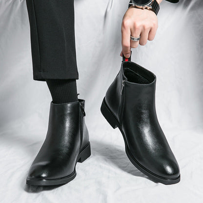 Damen Stiefeletten Elegante Schwarz Bequem Reißverschluss