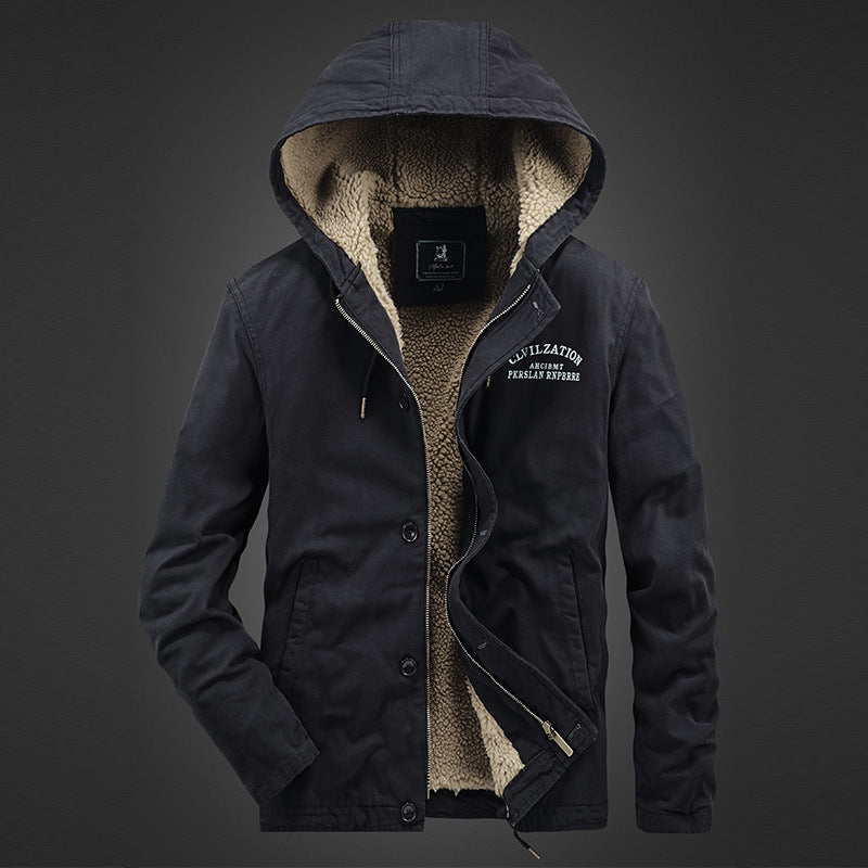Herren Winterjacke gefüttert mit Kapuze und Innenfutter