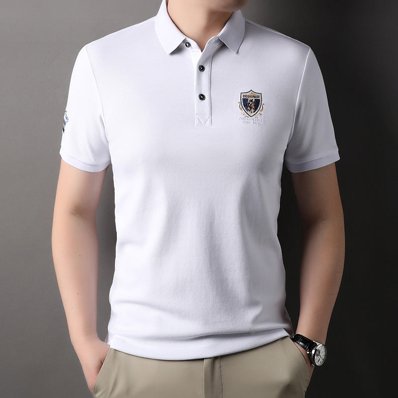 Herren Polohemd Elegantes Piqué Hemd mit Stickerei