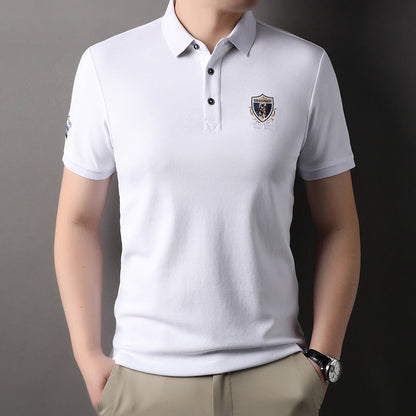 Herren Polohemd Elegantes Piqué Hemd mit Stickerei