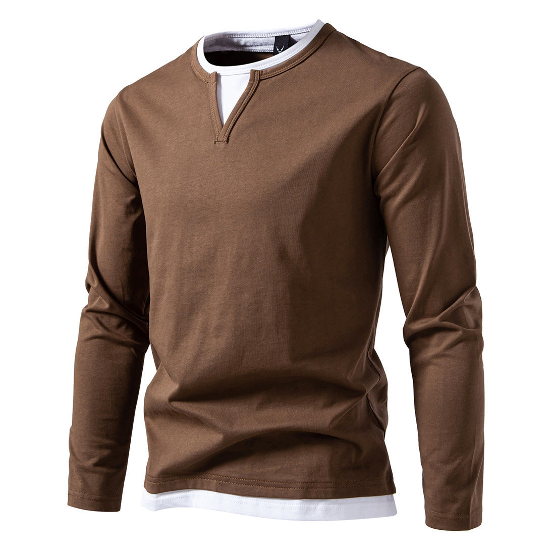 Herren Langarmshirt Modern V-Ausschnitt Trendig