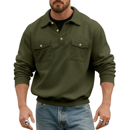 Herren Pullover Sportlich Mit Brusttaschen Modern