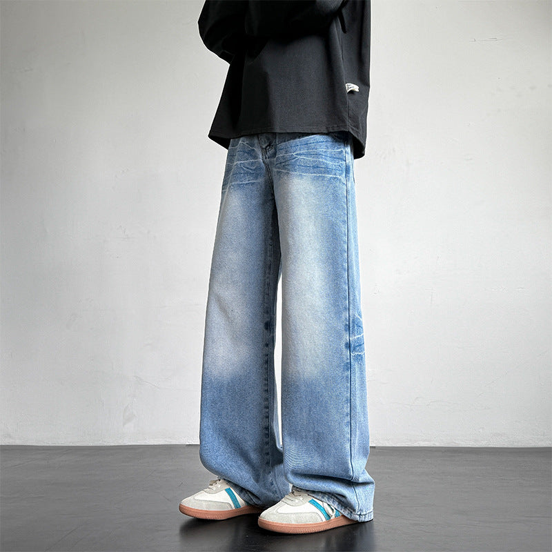 Herren Jeans Weite Bein Relaxed Fit Darkwash
