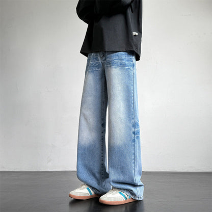 Herren Jeans Weite Bein Relaxed Fit Darkwash