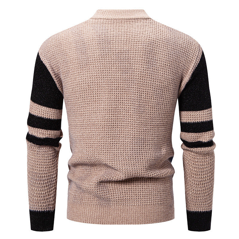 Herren Pullover Strukturiertes Farbblockdesign Modern