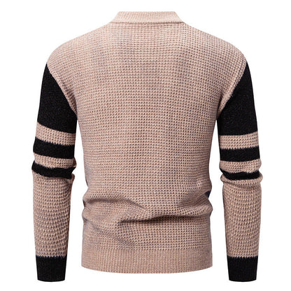 Herren Pullover Strukturiertes Farbblockdesign Modern