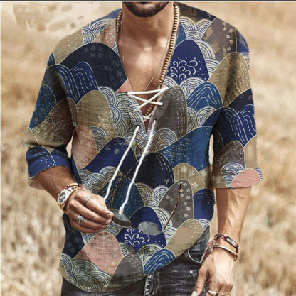 Herren Kurzarmhemd mit Trend-Muster Modern Berlin