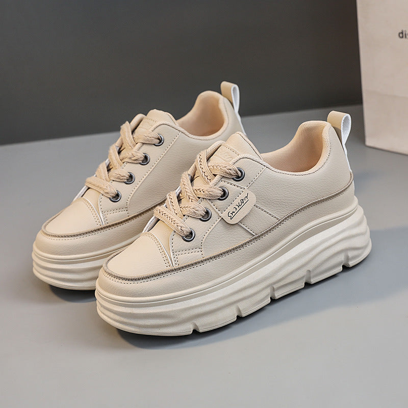 Damen Plateau Sneaker Komfortabel Schnürung Modisch