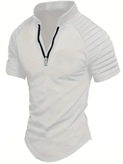 Herren Polo Kurzarm Modern Reißverschluss Sportlich
