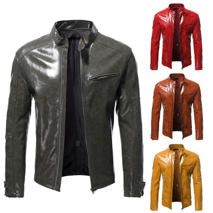 Herren Lederjacke Echtes Leder Schwarz Bikerstil - BerlinGlamour