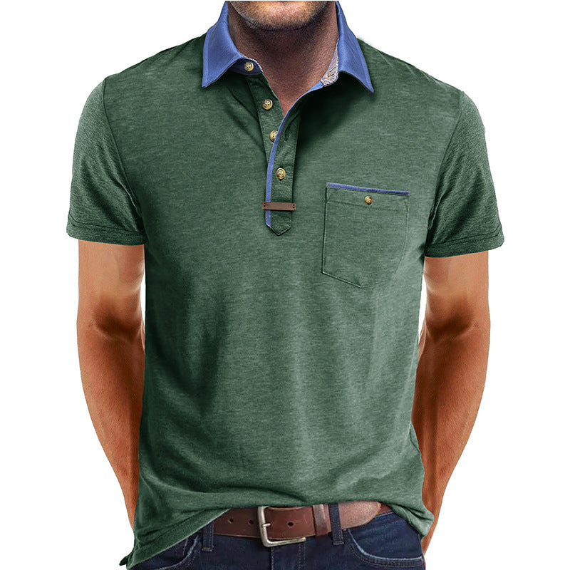 Herren Polo-Shirt Moderner Kragen Slim Fit