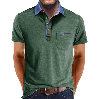Herren Polo-Shirt Moderner Kragen Slim Fit