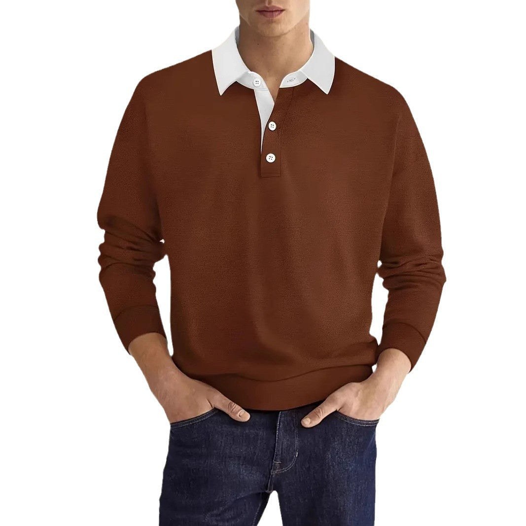 Herren Sweatshirt Lässig Kontrastkragen Modern