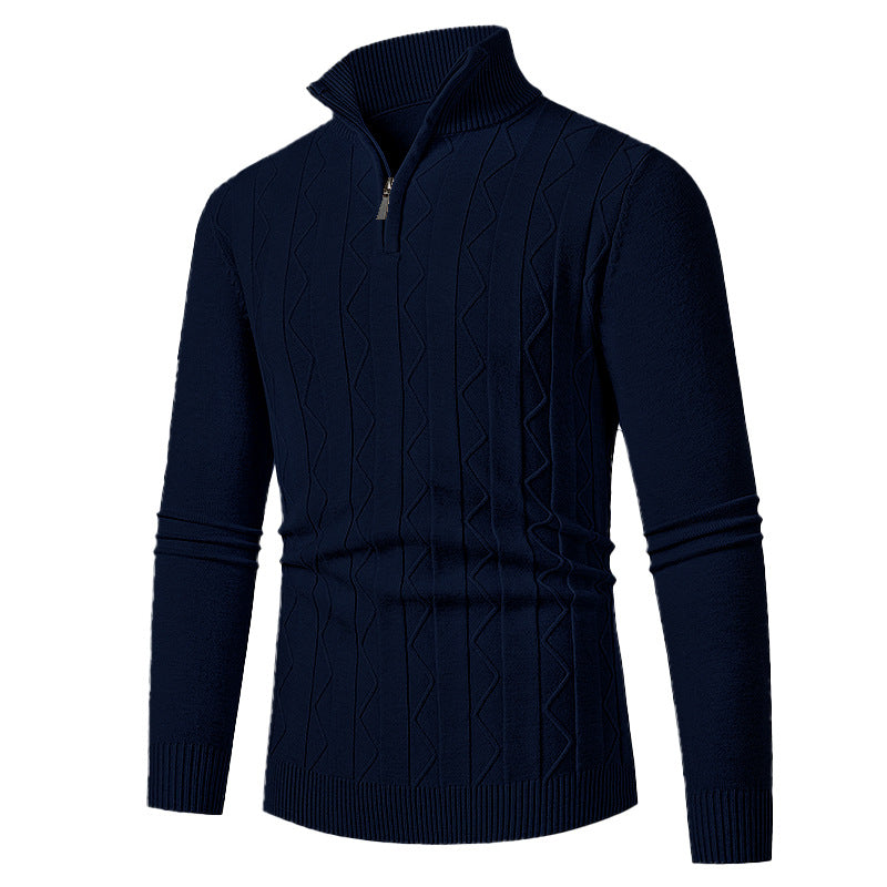 Herren Pullover Modern Stehkragen Struktur Muster