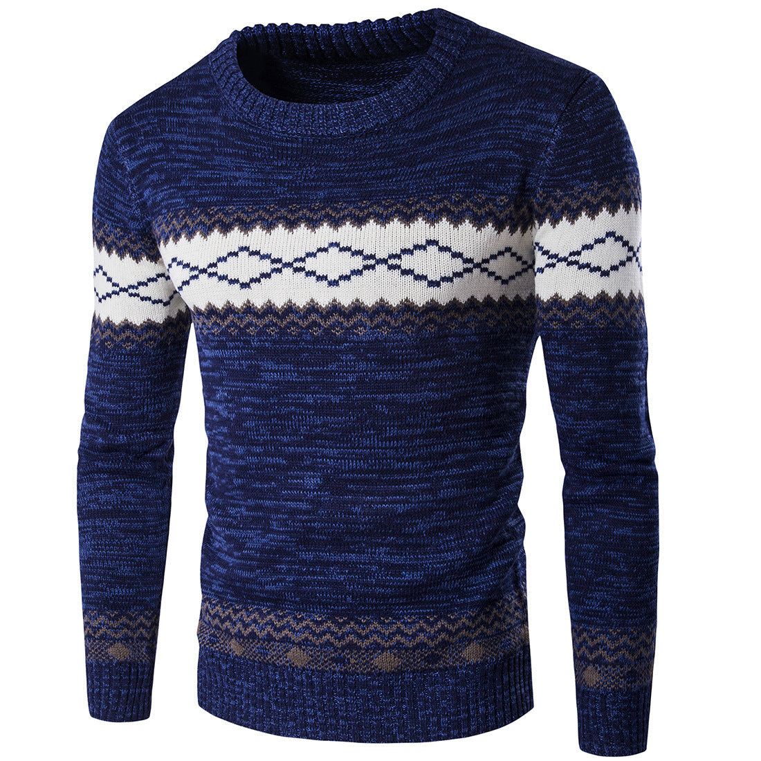 Herren Strickpullover Norwegermuster Modern Warm
