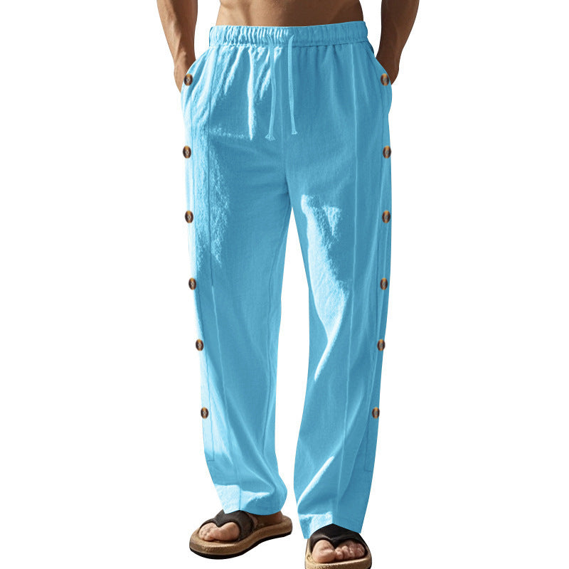 Herren Strandhose Lässig Mit Knöpfen Sommerhose Relaxed - BerlinGlamour
