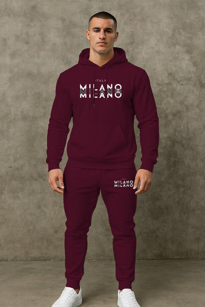 Herren Jogginganzug Sportlich Hoodie Set Grau