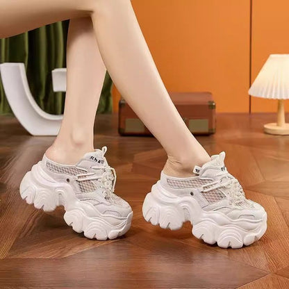 Damen Sneaker Sportlich Chunky Mesh Atmungsaktiv