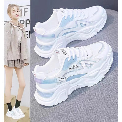Damen Sneaker Chunky Glänzend Auffällig Modisch