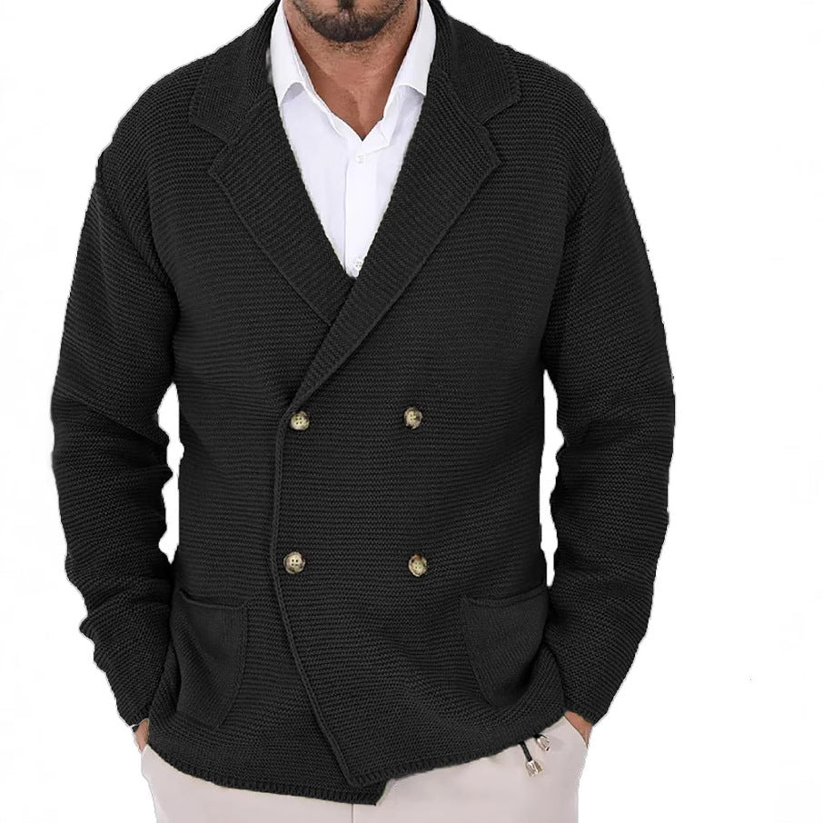 Herren Strickjacke Mit Schalkragen Modern Knöpfe