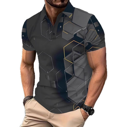 Herren Poloshirt Modern Geometrisch Stylish