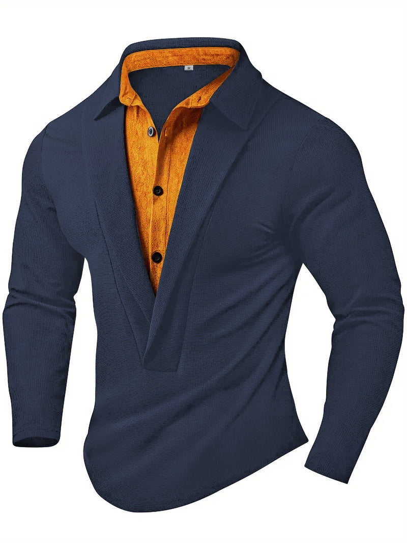 Herren Langarmhemd Modern mit Textildruck Elegantes Design