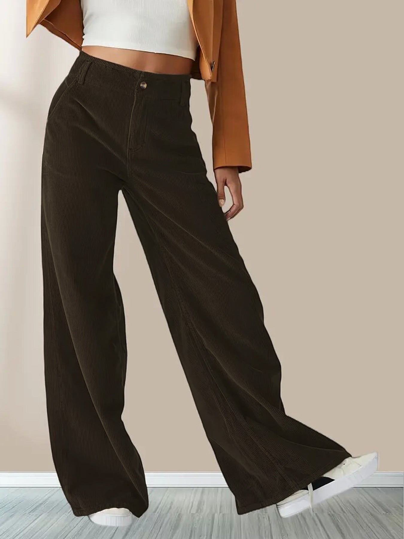 Weite Damen Stoffhose Elegant Mit Taschen Damenmode