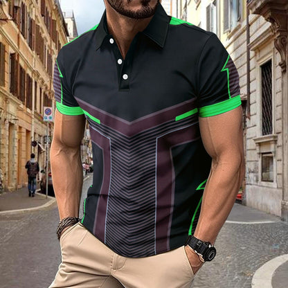 Herren Polohemd Modern Grafikdesign Berlin Style