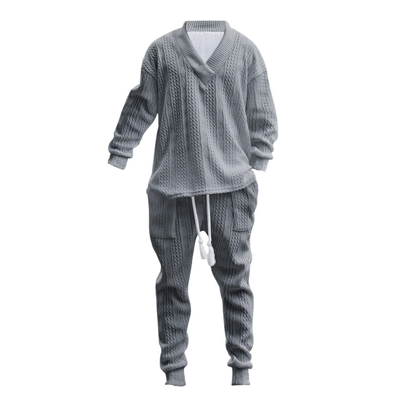 Herren Strickanzug Modern Elastisch V-Ausschnitt