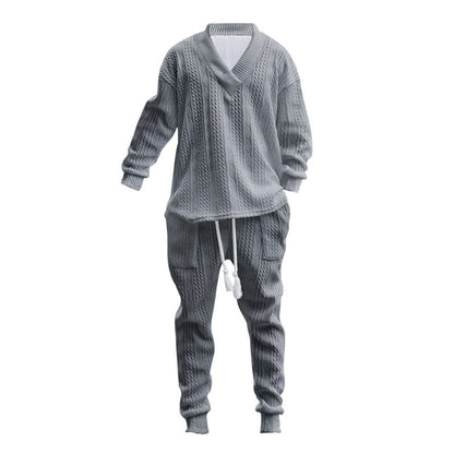 Herren Strickanzug Modern Elastisch V-Ausschnitt