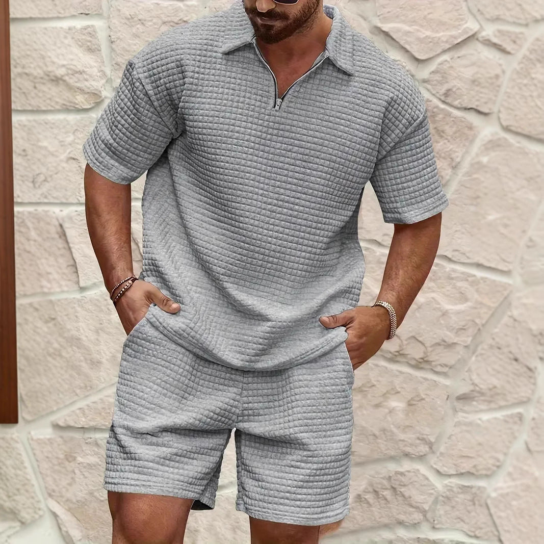 Herren Polo Kurzarm mit Reißverschluss Modern Style
