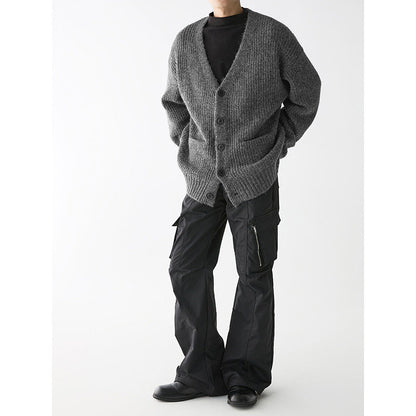 Herren Strickjacke Grobstrick Mit Taschen Modern