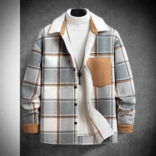 Herren Flanelljacke Kariert Baumwolle Mit Taschen - BerlinGlamour