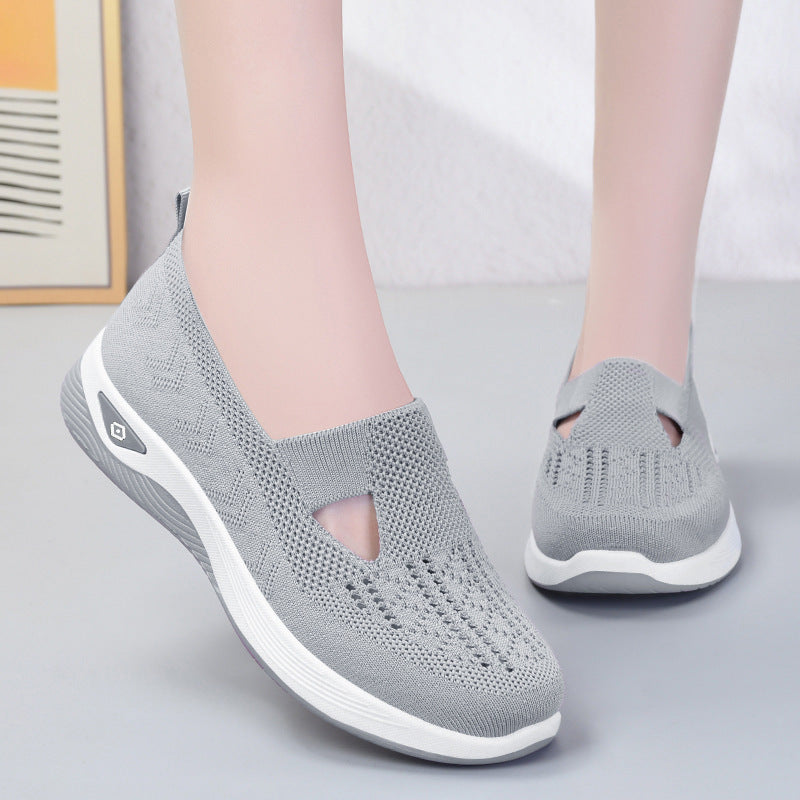 Damen Sneaker Bequem Luftdurchlässig Strickdesign