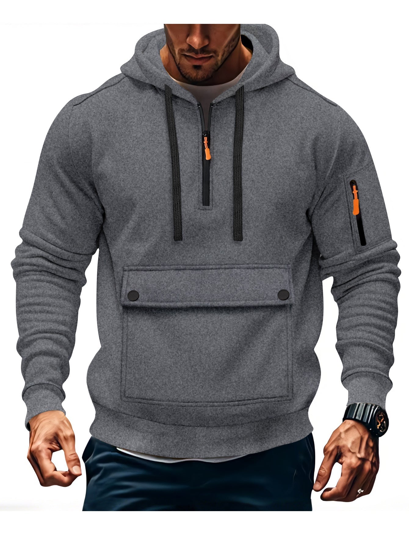 Herren Kapuzenpullover Lässig mit Taschen Größe XL