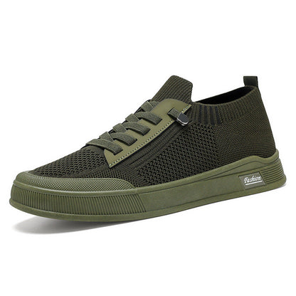 Damen Sneaker Slip-On Elastisch Bequem Reißverschluss