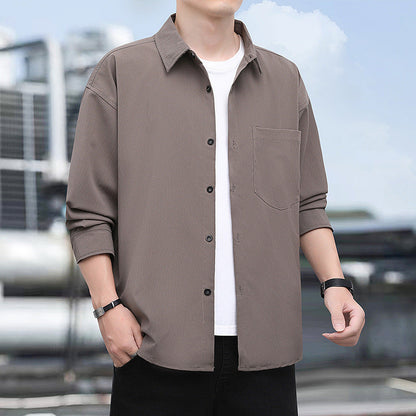 Herren Hemdjacke Lässig Outdoor mit Struktur Optik