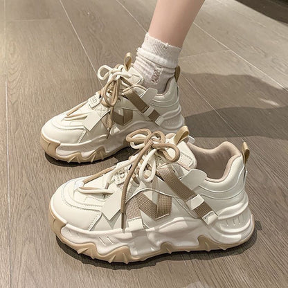 Damen Sneaker Sportlich Chunky Stabile Sohle Mode